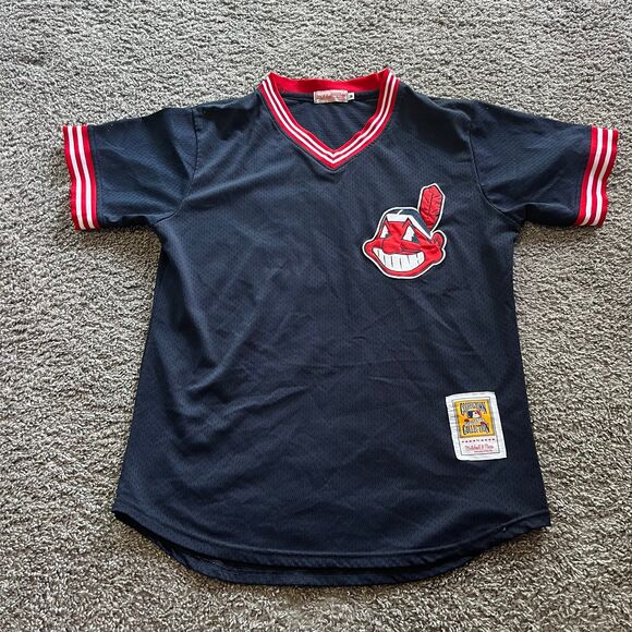 Mitchell & Ness Cleveland Indians #12 Jersey Blue MLB Men’s Sz Medium - Picture 1 of 7
